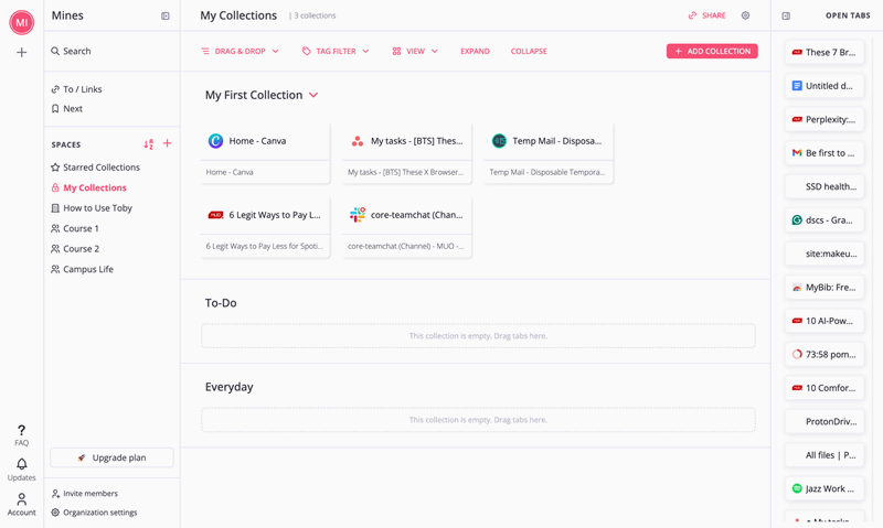 استفاده از Toby برای مدیریت برگه‌ها