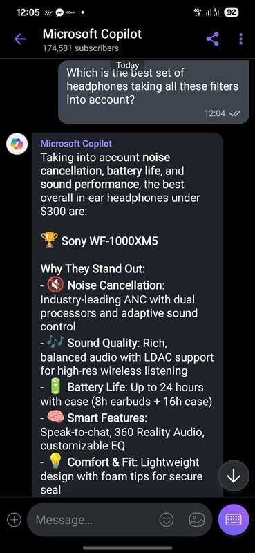 مقایسه‌های قیمت Viber با استفاده از MS Copilot