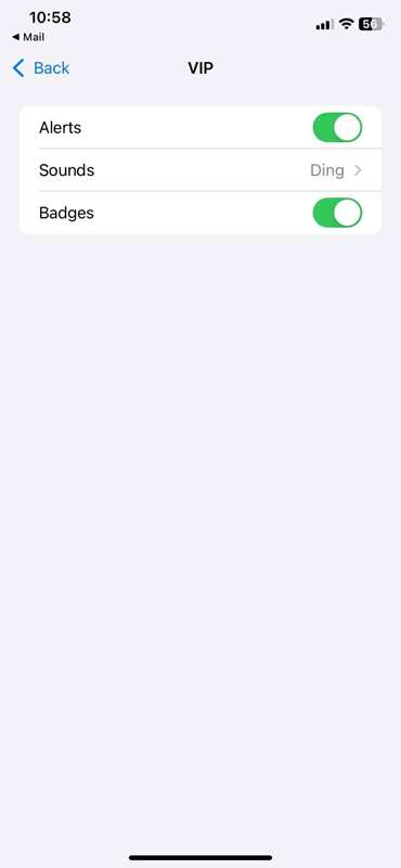 تنظیمات هشدارهای ایمیل VIP