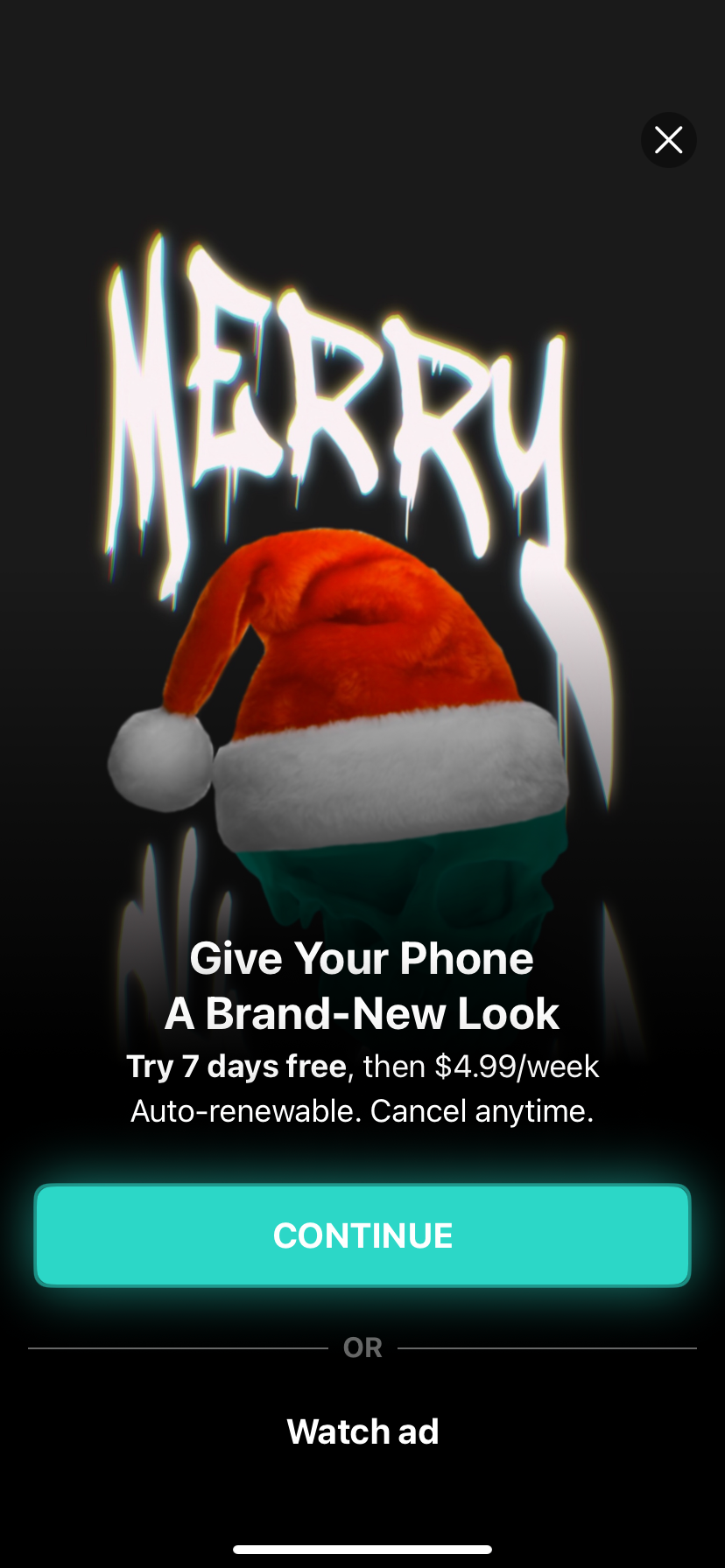 پنجره بازشو برای مشاهده تبلیغ پیش از امکان ذخیره تصویر در Walli