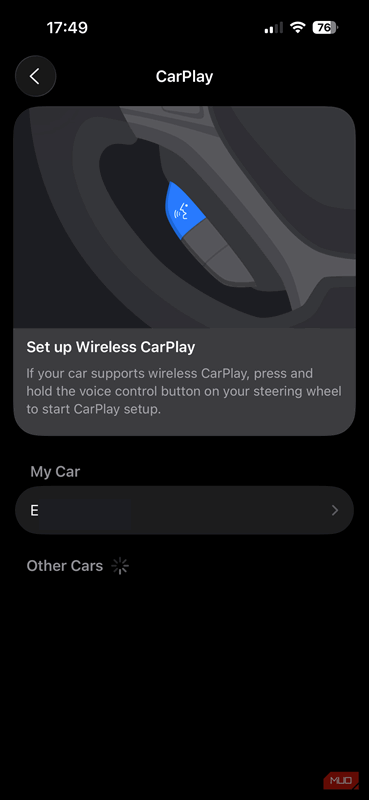 01b تنظیمات CarPlay آیفون انتخاب خودرو