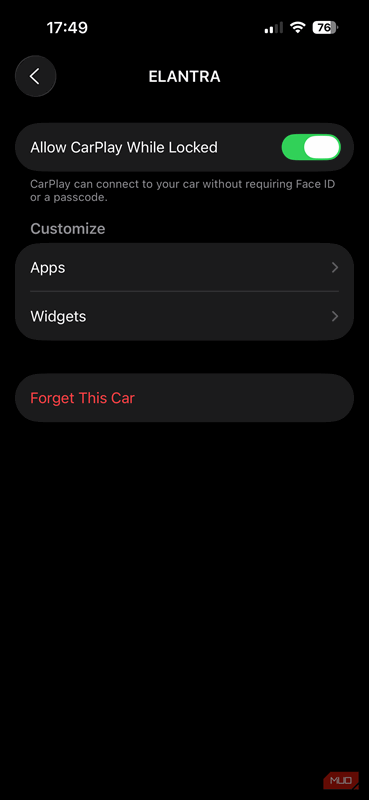 01c منوی اصلی گزینه‌های CarPlay آیفون