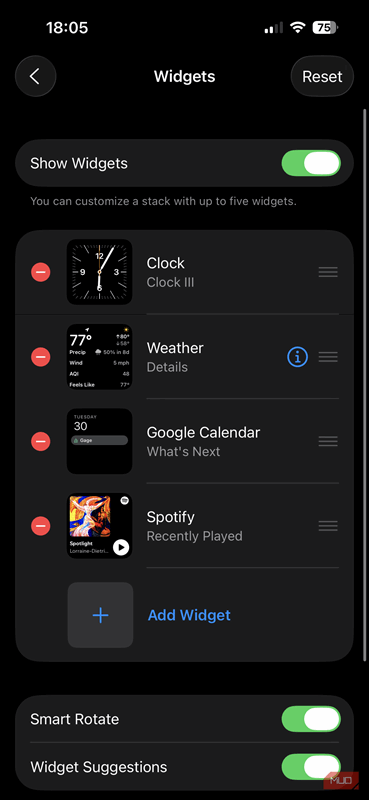 02a فهرست ویجت‌های CarPlay آیفون