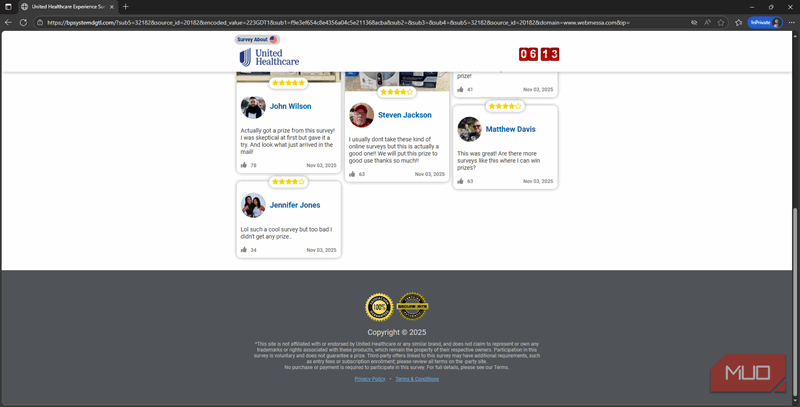 پایین وب‌سایت نظرسنجی Oral B 03