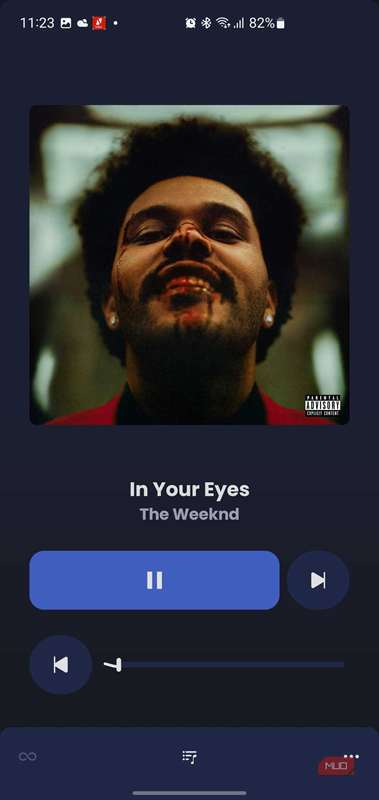 صفحهٔ «در حال پخش» در برنامهٔ ViTune