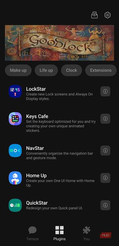 Keys Café را از برنامه Good Lock باز کنید تا سفارشی‌سازی کیبورد خود را آغاز کنید.