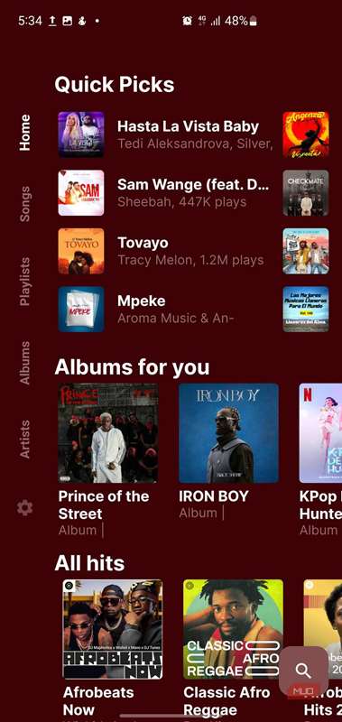 صفحهٔ اصلی برنامهٔ Music Harmony