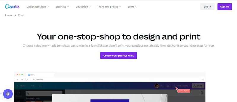 صفحه اصلی چاپ کانوا