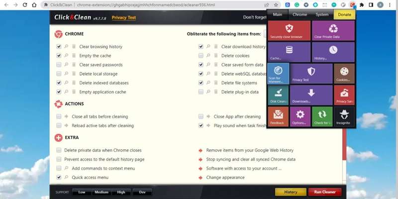 تصویر صفحه‌نمایش افزونه Click&Clean