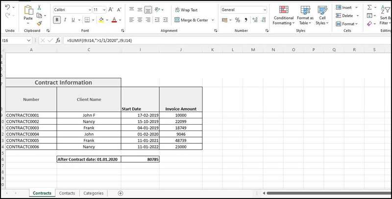 محاسبه فاکتورهای معوق با استفاده از SUMIF