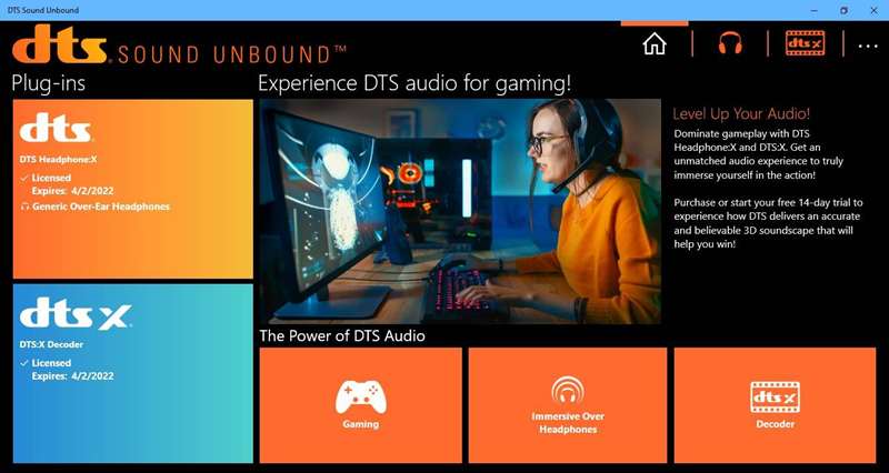 اسکرین‌شات DTS Sound Unbound