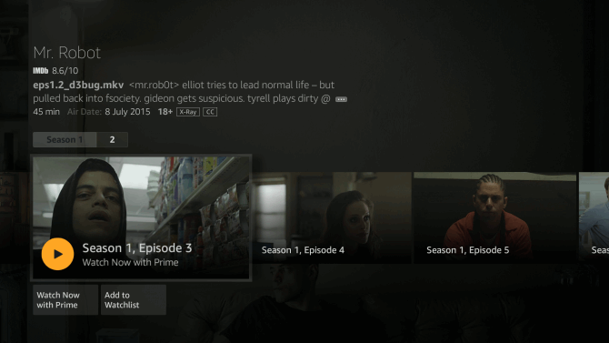 درک صفحهٔ یک برنامهٔ تلویزیونی و مرور قسمت‌ها در فایرت وی استیک