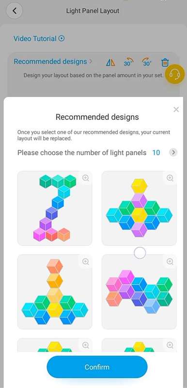 طرح‌های پیش‌تنظیم شده Govee Home Hexa Pro