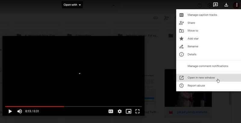 باز کردن ویدیو در یک پنجره جدید