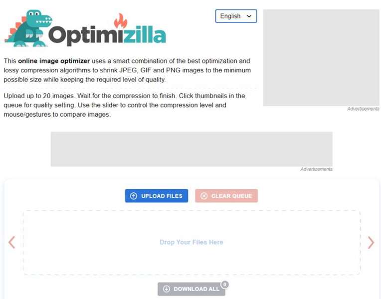 وبسایت Optimizilla