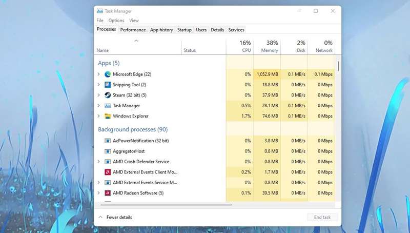 Task Manager در ویندوز ۱۱