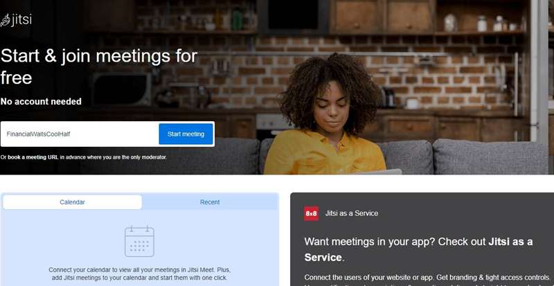 صفحه وب‌اپلیکیشن Jitsi در ویندوز 10