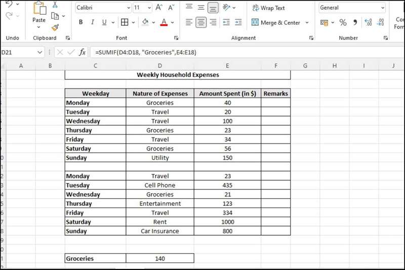 پیگیری بودجه هفتگی با SUMIF