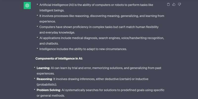 ChatGPT اطلاعات دربارهٔ هوش مصنوعی را از مقالهٔ Britannica استخراج می‌کند