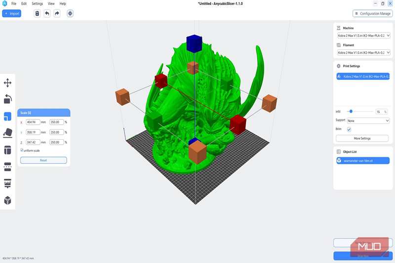 رابط کاربری Anycubic Slicer