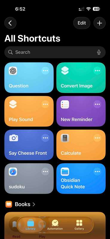 صفحه تمام شورتکاتهای Apple Shortcuts