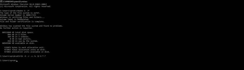 دستور attrib در CMD