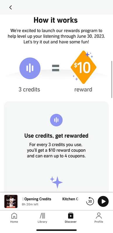 رابط کاربری پاداش Audible