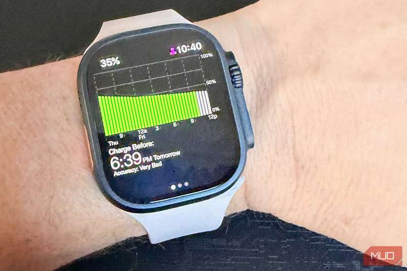 Battery Grapher بر روی Apple Watch.