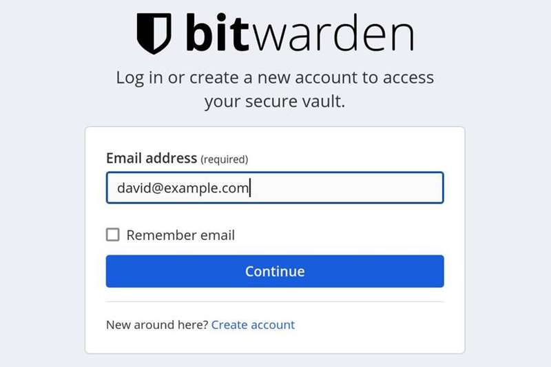 استفاده از حساب مخزن رمز عبور Bitwarden