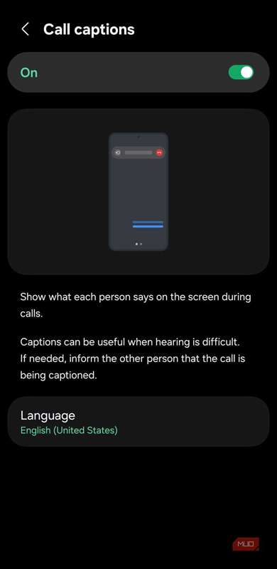 صفحه سوئیچ زیرنویس مکالمه