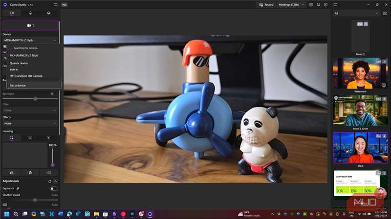 گزینه جفت‌کردن دستگاه در Camo Studio