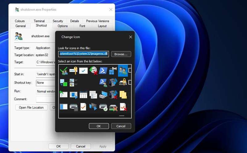 پنجره Change Icon