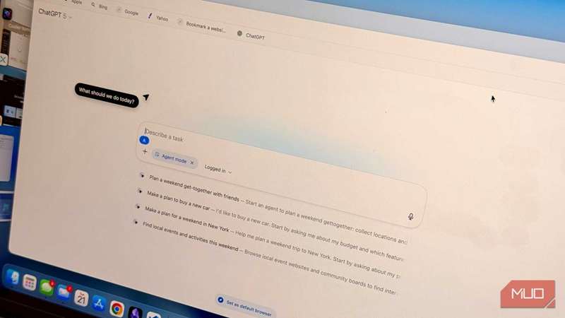 مرورگر ChatGPT Atlas در حال استفاده بر روی macOS