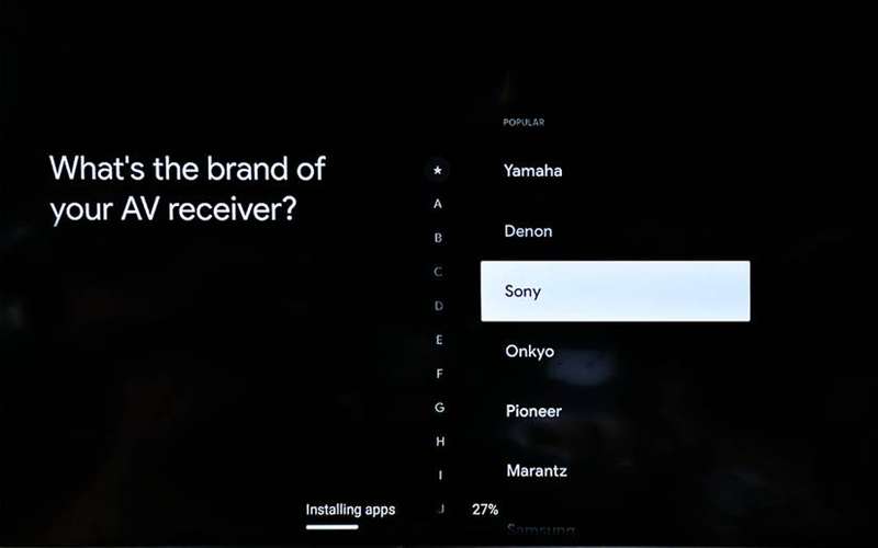 تنظیم Chromecast TV برای انتخاب برند گیرنده AV