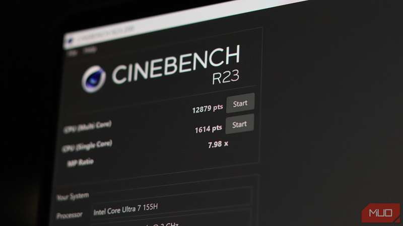 امتیاز بنچمارک Cinebench پس از بهینه‌سازی‌های Sparkle