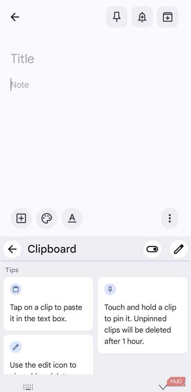 کلیپ بورد در Gboard برای اندروید