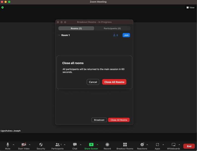 بستن اتاق‌های تفکیک Zoom