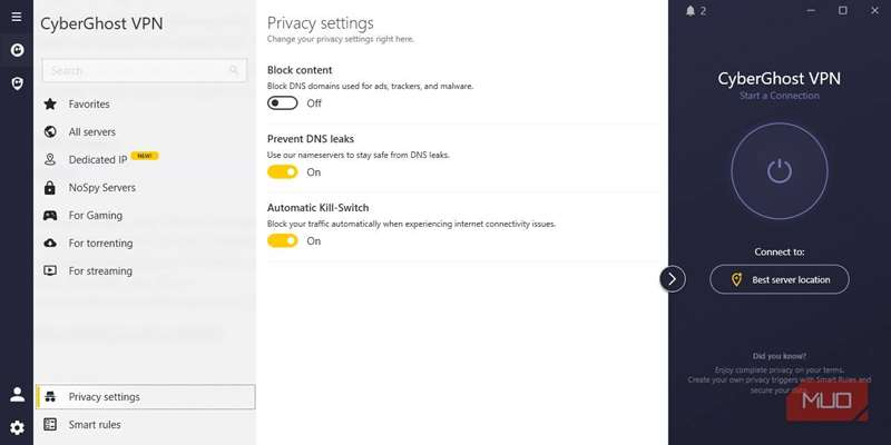 نشت DNS سوییچ کش‌کِل وی‌پی‌ان سایبرگست
