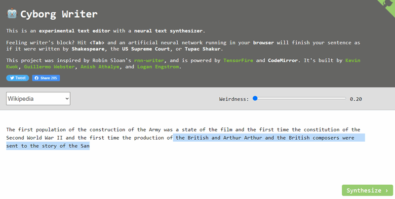 تصویر صفحه Cyborg Writer