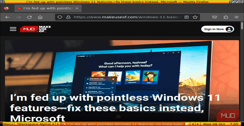مرورگر وب Damn Small Linux