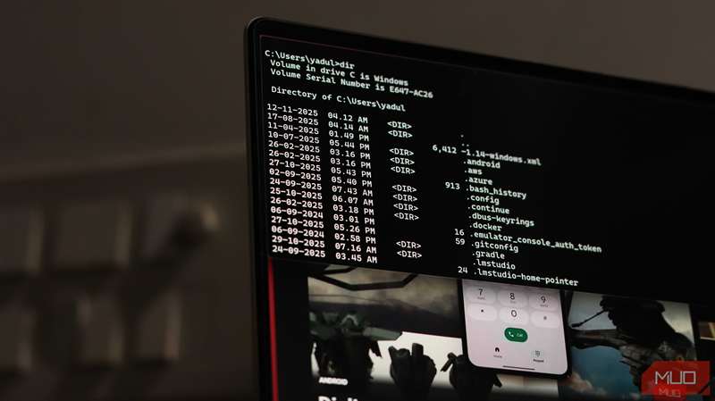 دستور Dir در پنجره فرمان حالت Quake