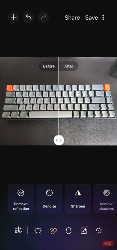 ویرایش یک عکس در برنامه Galaxy Enhance X بر روی گوشی Galaxy