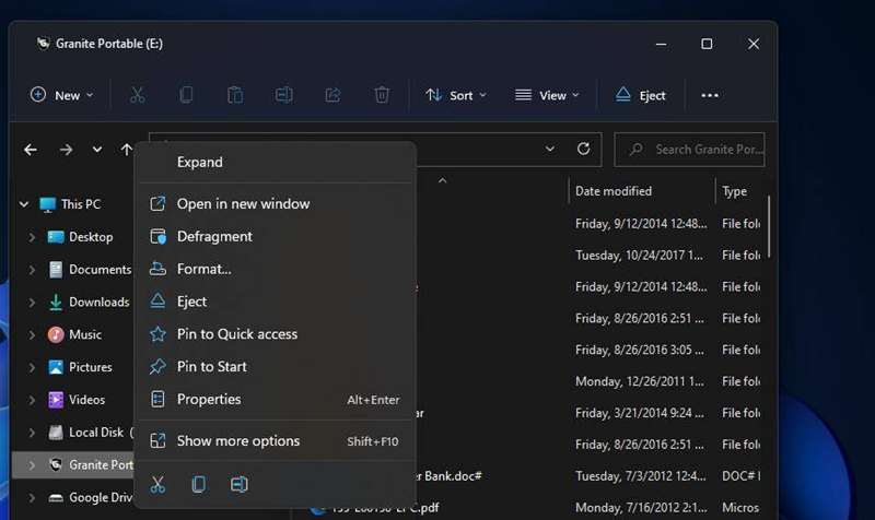 گزینه Properties