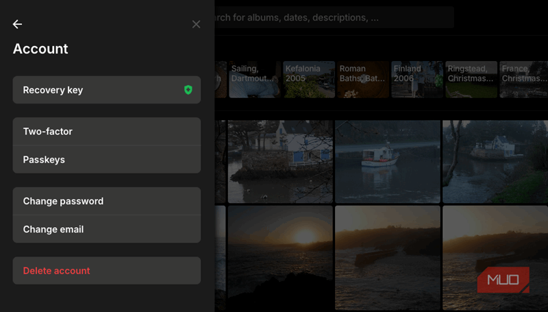 تنظیمات حریم خصوصی Ente