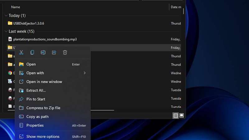 گزینه Extract All