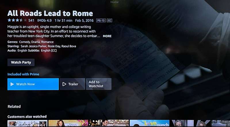 صفحهٔ جزئیات فیلم فایرت وی