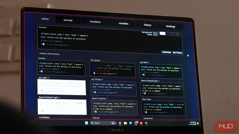 پنجره رابط کاربری وب شل Fish.