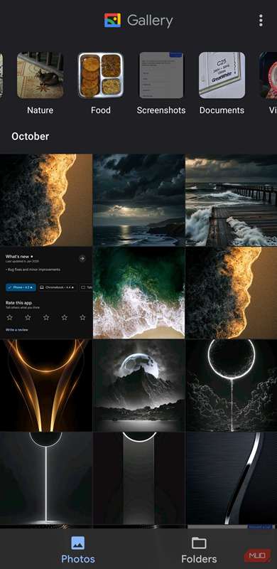 صفحه اصلی Gallery با پوشهها