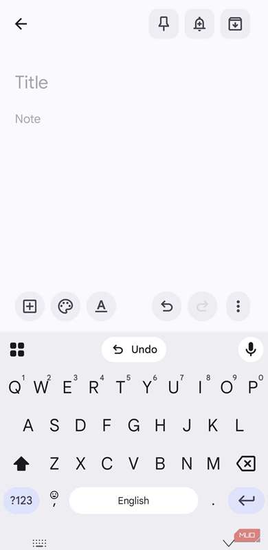 Gboard نمایش گزینه Undo